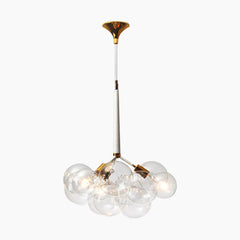 Glass Bubbles Pendant Chandelier White Gold 9