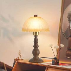 Glass Dome Table Lamp Retro Mushroom Shade