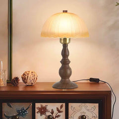 Glass Dome Table Lamp Retro Mushroom Shade