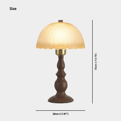 Glass Dome Table Lamp Retro Mushroom Shade
