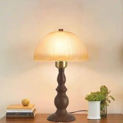 Glass Dome Table Lamp Retro Mushroom Shade