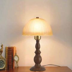 Glass Dome Table Lamp Retro Mushroom Shade