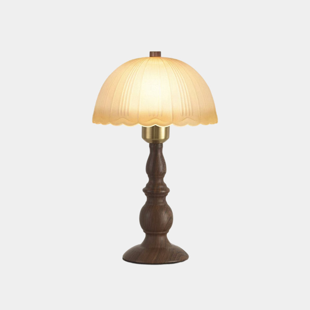 Glass Dome Table Lamp Retro Mushroom Shade