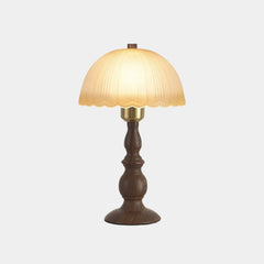 Glass Dome Table Lamp Retro Mushroom Shade