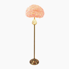 Glass Teardrop Feather Shade Floor Lamp Pink
