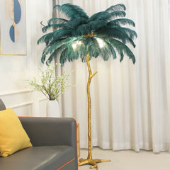 Ostrich Feather Floor Lamp Luxury, 16 Colors/Resin