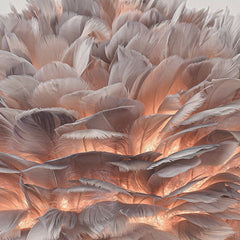 Crystal Grey Feather Bedside Table Desk Lamp Shade