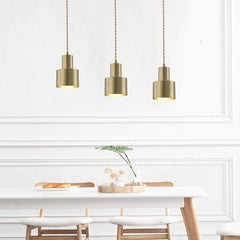 Hanging Light Minimalist Copper Cylinder Gold Kitchen Island