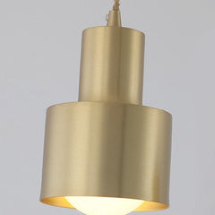 Hanging Light Minimalist Copper CylinderGold Shade