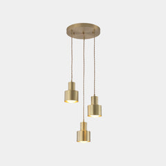 Hanging Light Minimalist Copper Cylinder Gold