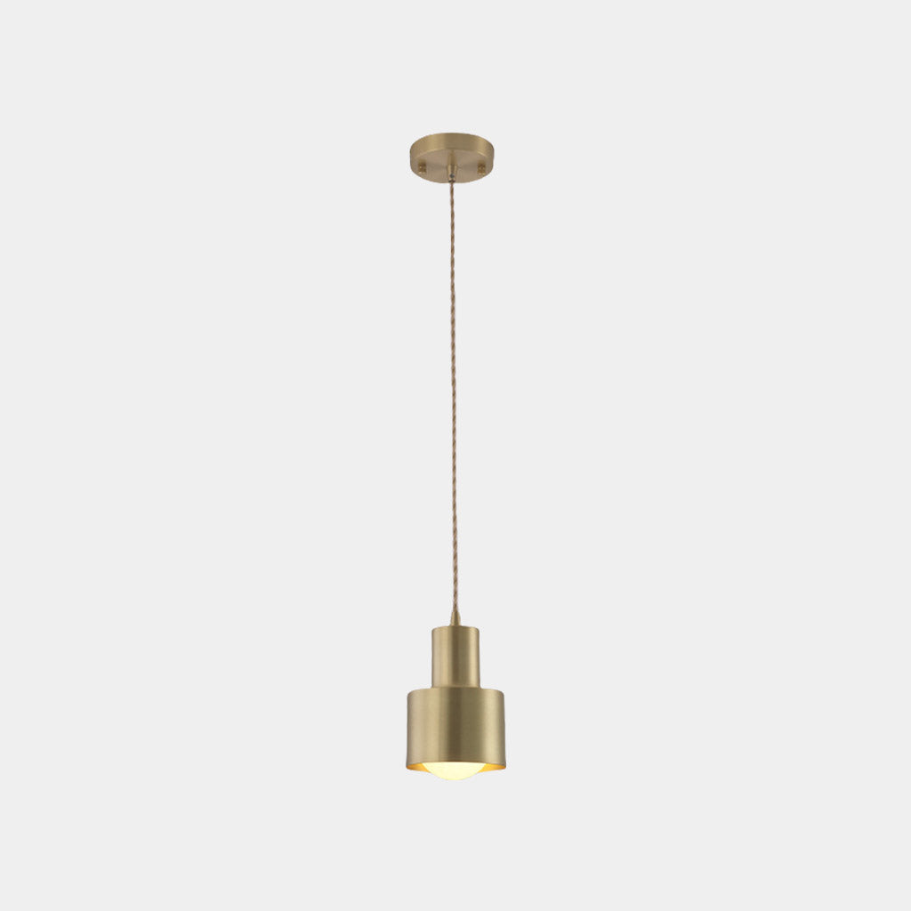 Hanging Light Minimalist Copper Cylinder Single