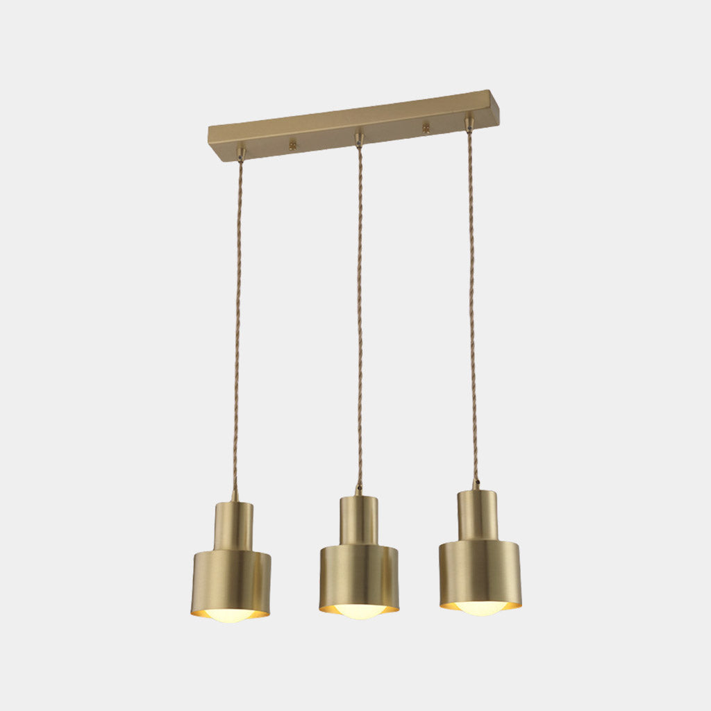 Hanging Light Minimalist Copper Cylinder