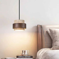 Hanging Pendant Light Cylinder Stone Travertine