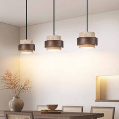 Hanging Pendant Light Cylinder Stone Travertine