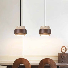 Hanging Pendant Light Cylinder Stone Travertine