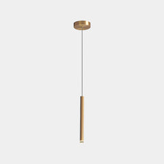Hanging Pendant Light Minimalist Slim Tube LED Gold 1 Head