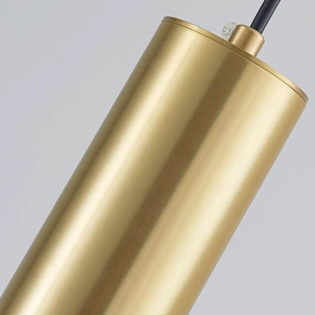 Hanging Pendant Light Small Slim Brass Tube Gold Shade