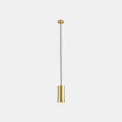 Hanging Pendant Light Small Slim Brass Tube Gold Small