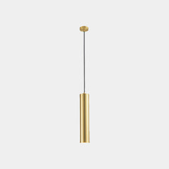 Hanging Pendant Light Small Slim Brass Tube Gold