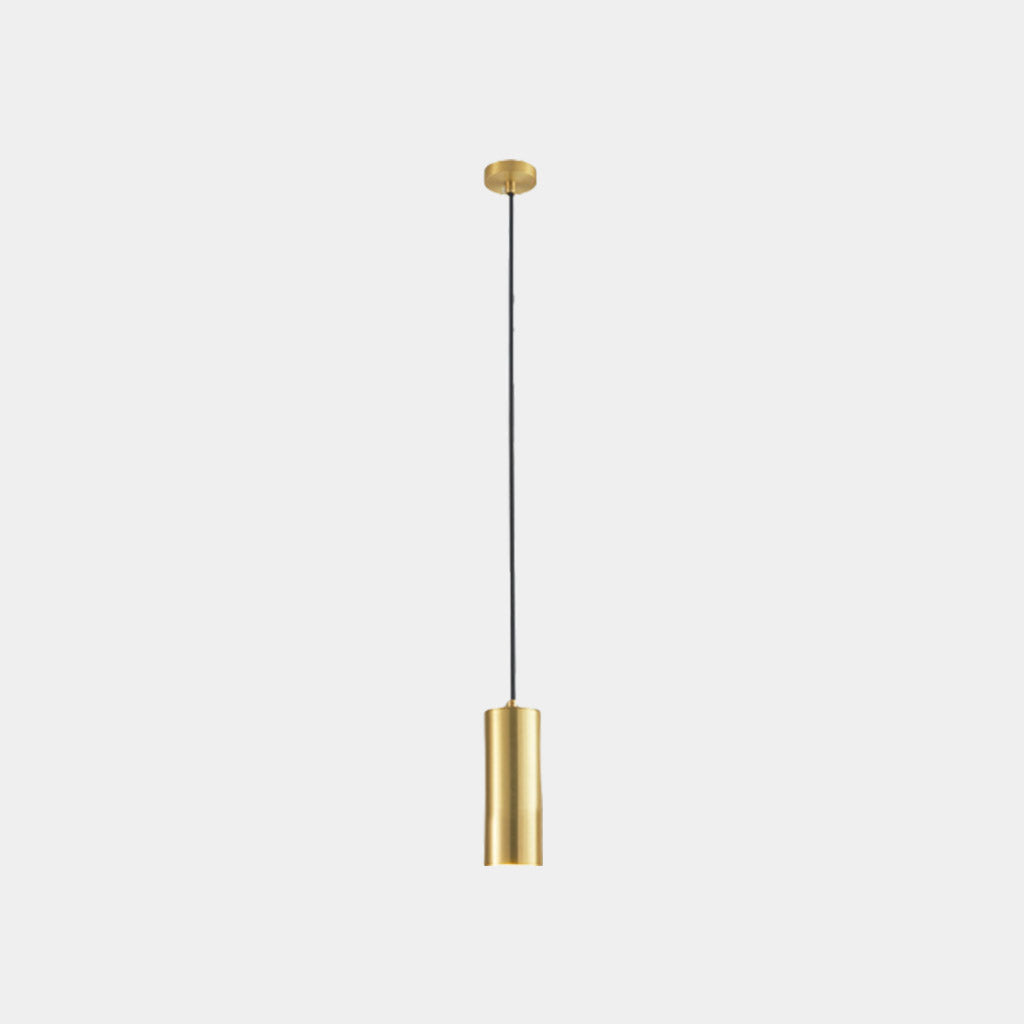 Hanging Pendant Light Small Slim Brass Tube
