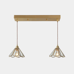 HangingPendant Light Vintage Small Brass Floral