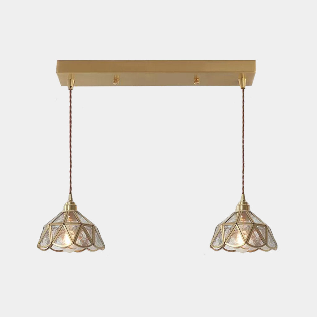 Hanging Pendant Light Vintage Small Glass Floral