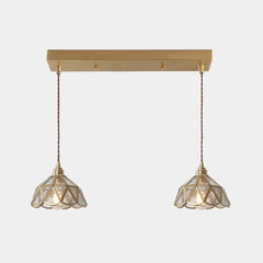 Hanging Pendant Light Vintage Small Glass Floral