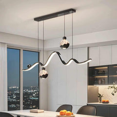 Hanging Pendant Light Wavy Globe Dimmable LED Dining Room