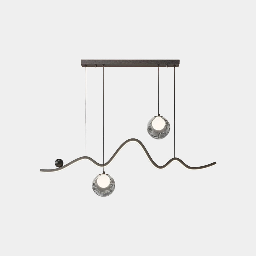 Hanging Pendant Light Wavy Globe Dimmable LED