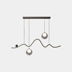 Hanging Pendant Light Wavy Globe Dimmable LED