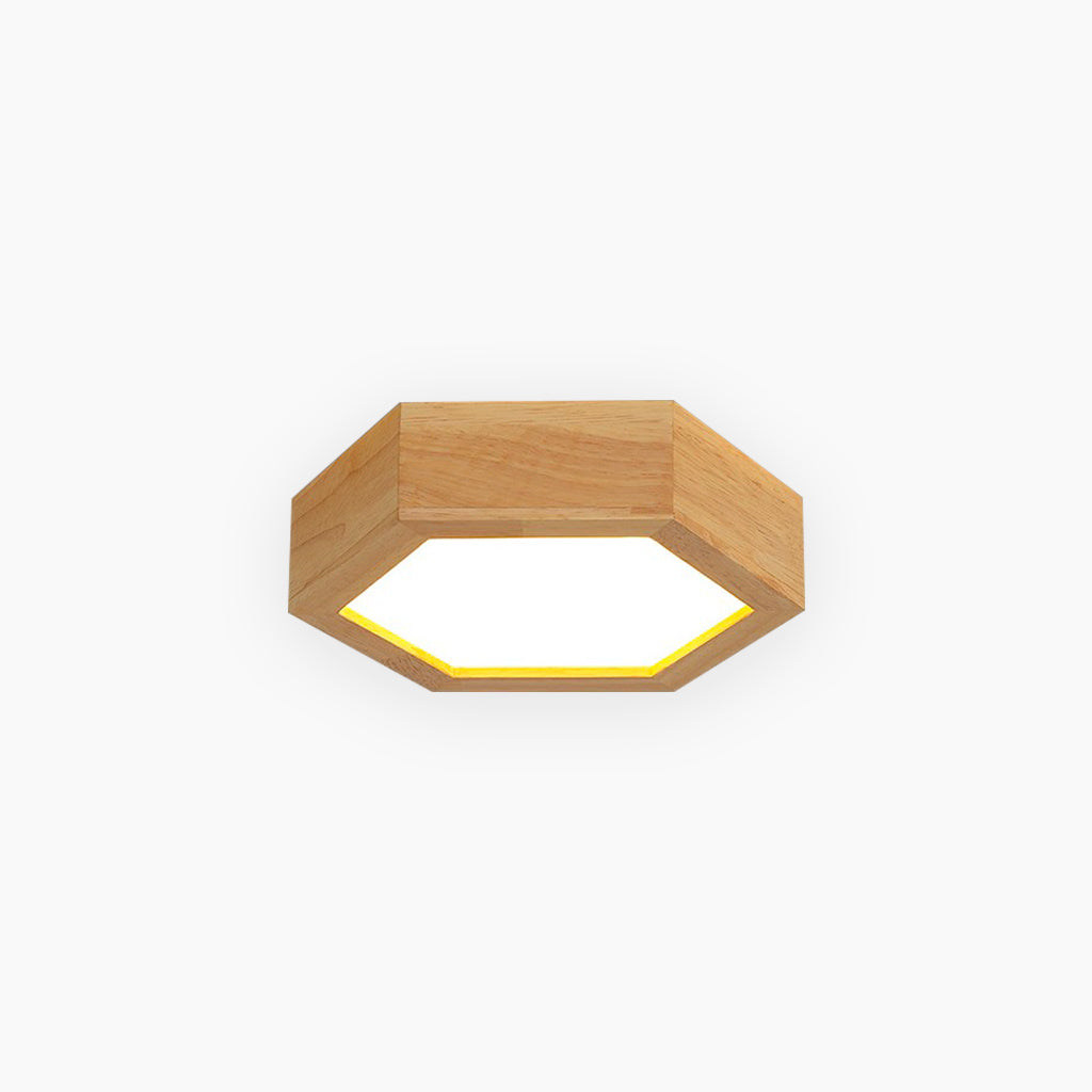 Hexagon Wood Ceiling Light 1