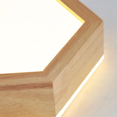Hexagon Wood Ceiling Light Detail Shade
