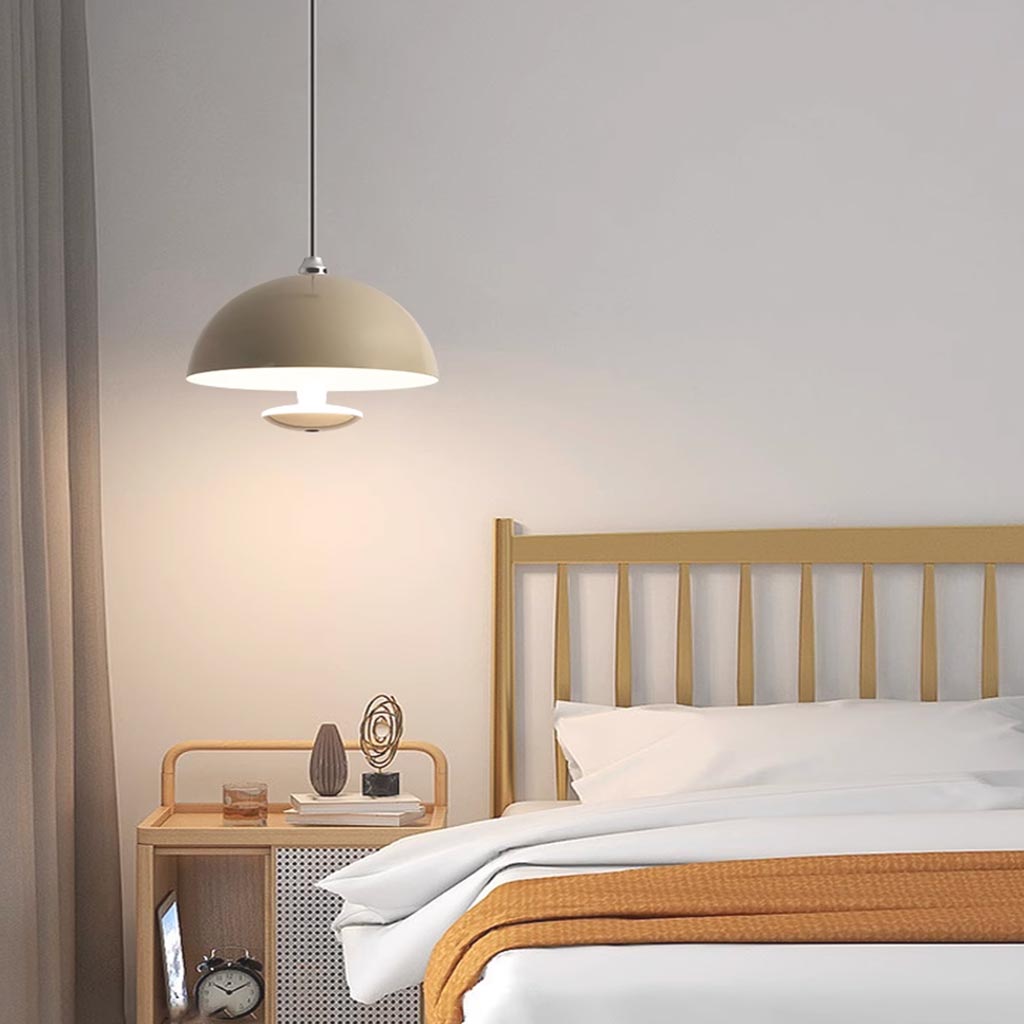 Induction Dome Pendant Light Griege Bedroom