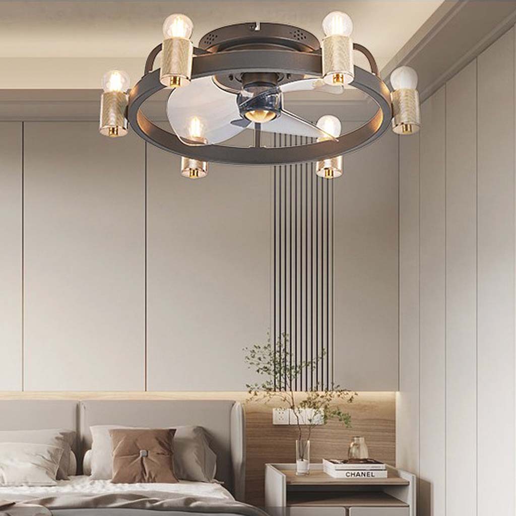 Industrial Ceiling Fan with Light Bedroom