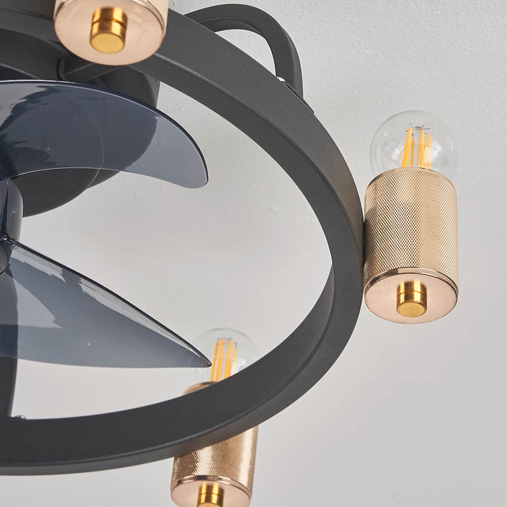 Industrial Ceiling Fan with Light Candle