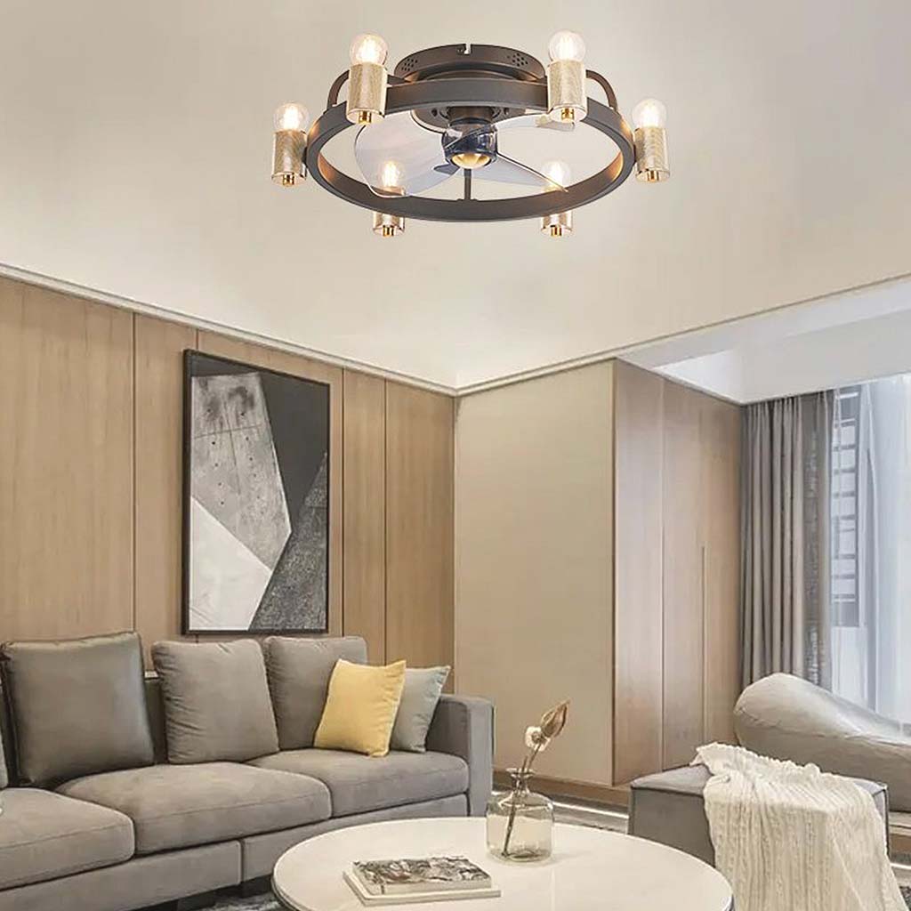 Industrial Ceiling Fan with Light Living Room