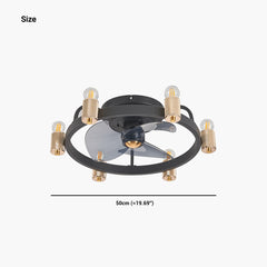 Industrial Ceiling Fan with Light Size