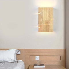Japandi Unique Wooden LED Wall Lamp Bedroom