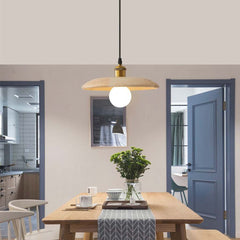 Japandi Wood Hanging Pendant Light Dining Room