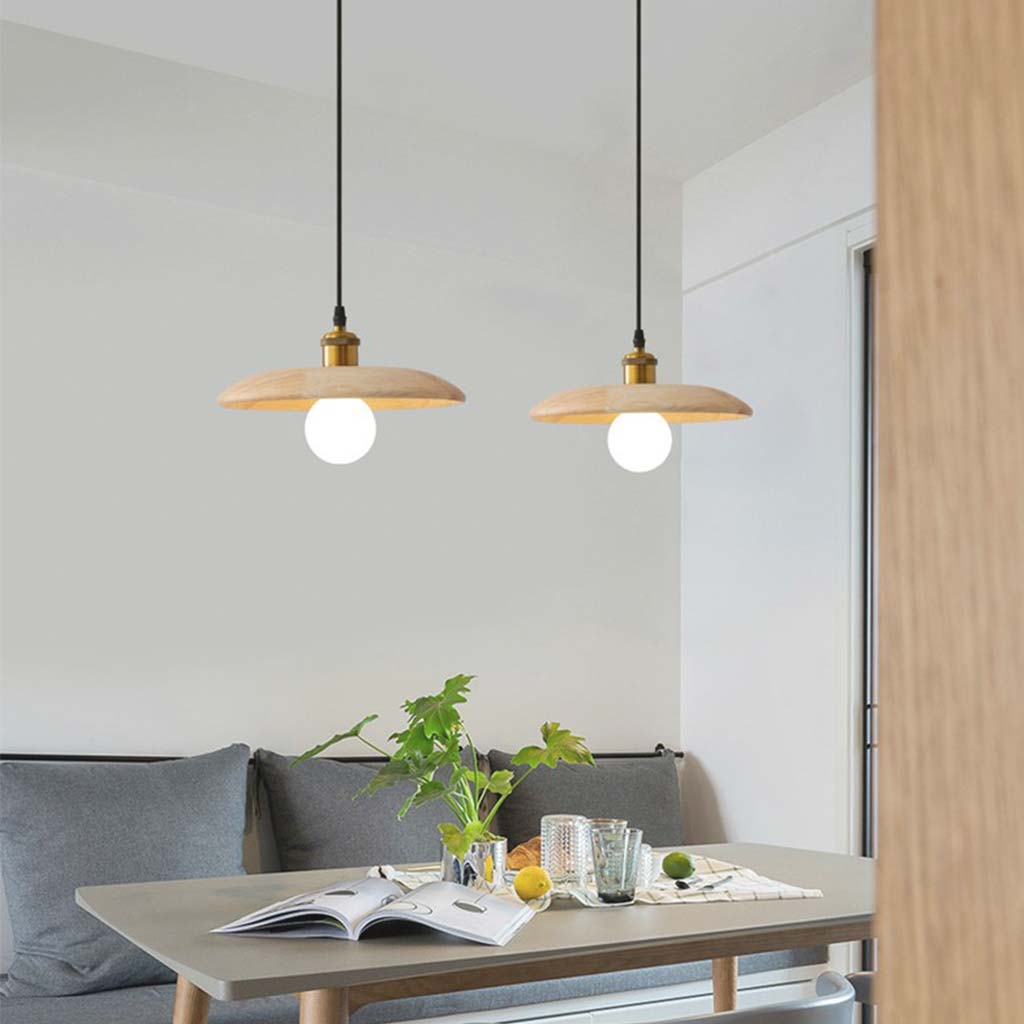 Japandi Wood Hanging Pendant Light Living Room