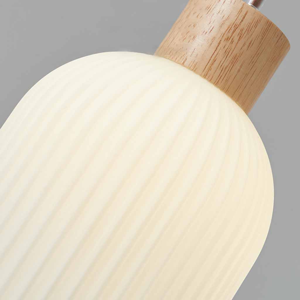 Japanese Elegant Retro Wood Glass Pendant Light Detail Shade