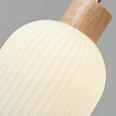 Japanese Elegant Retro Wood Glass Pendant Light Detail Shade