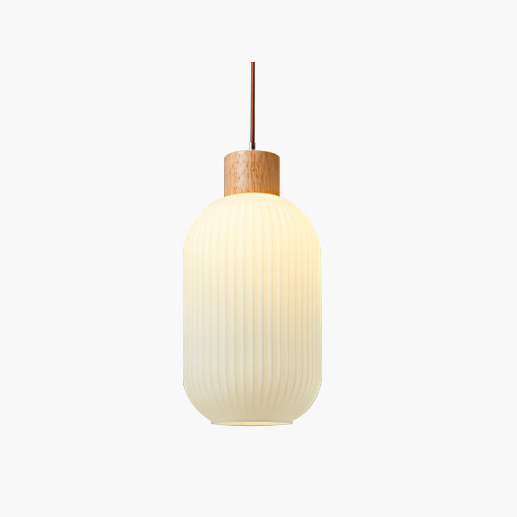 Japanese Elegant Retro Wood Glass Pendant Light Main 20x41
