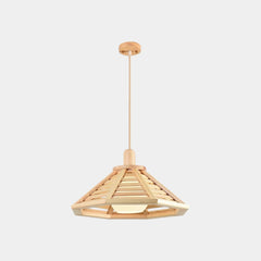Japonés de madera cónica Slat luz colgante