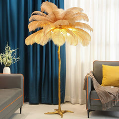 Ostrich Feather Floor Lamp Luxury, 16 Colors/Resin