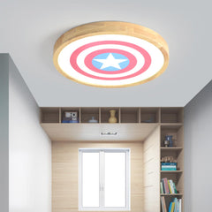Kids Bedroom Ceiling Light with Star Captain America