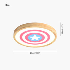 Kids Bedroom Ceiling Light with Star Size