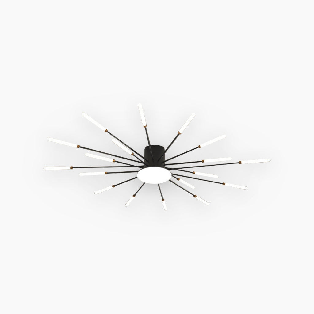 LED Ceiling Light Starburst Black 18 Heads