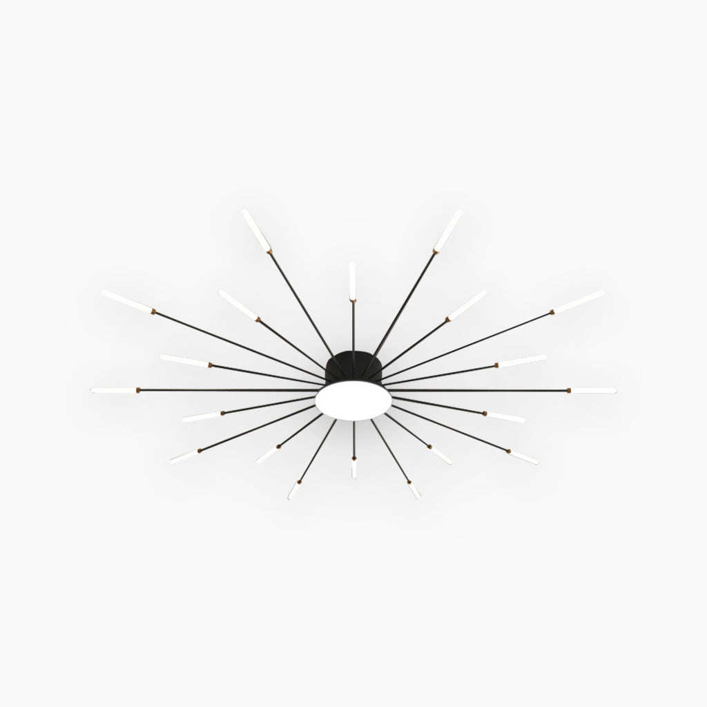 LED Ceiling Light Starburst Black 20 Heads