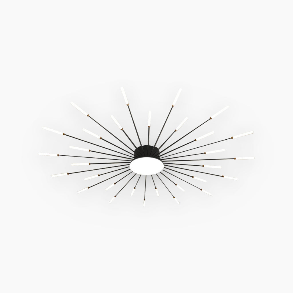 LED Ceiling Light Starburst Black 30 Heads
